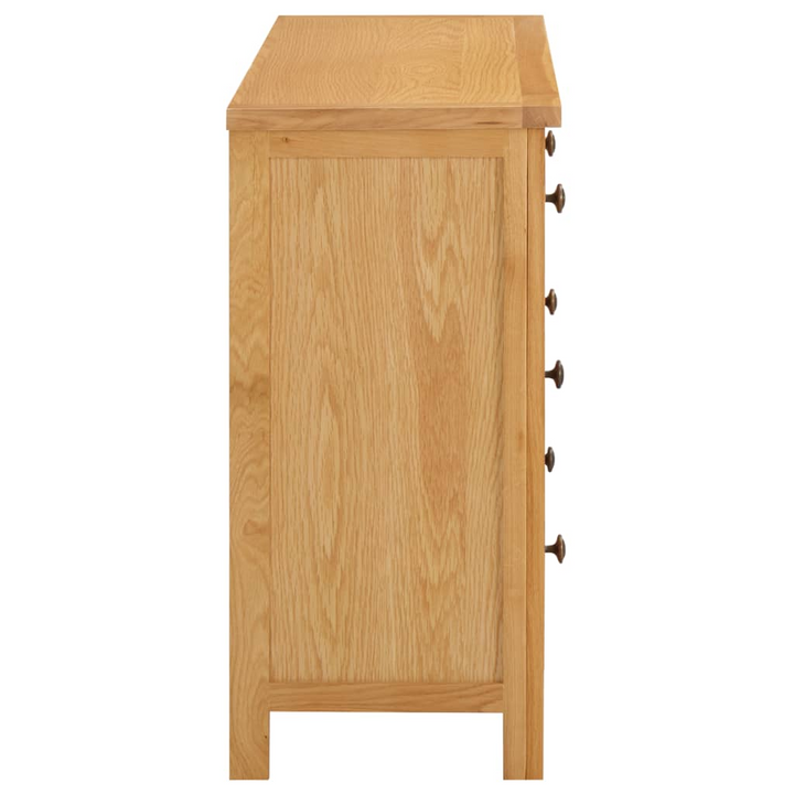 Rustic Solid Oak Chest of Drawers - Spacious 6-Drawer Storage - 105 x 33.5 x 73cm - Premium  from Home Treasures - Just £308.99! Shop now at Home Treasures