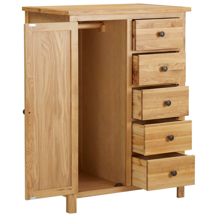 CORONA Wardrobe 76x52x105 cm Solid Oak Wood - Perfect Rustic Charm for Your Bedroom - Premium  from Home Treasures - Just £386.99! Shop now at Home Treasures