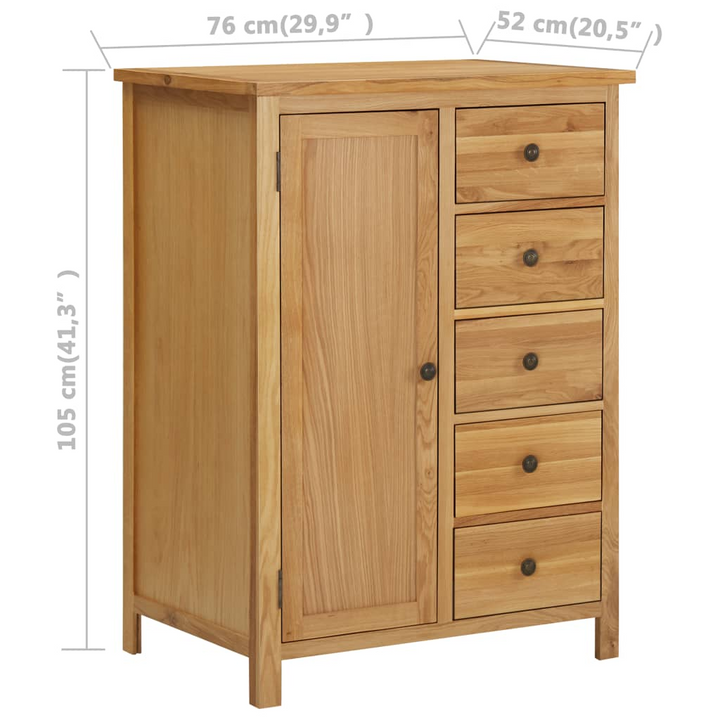 CORONA Wardrobe 76x52x105 cm Solid Oak Wood - Perfect Rustic Charm for Your Bedroom - Premium  from Home Treasures - Just £386.99! Shop now at Home Treasures