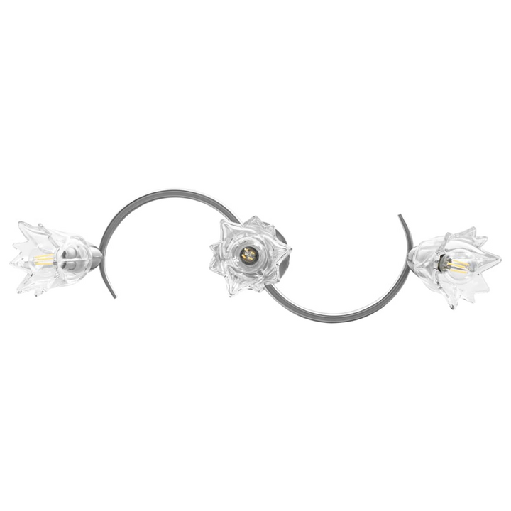 Elegant Ceiling Light with Transparent Glass Tulip Shades - Contemporary Satin Chrome Finish - Premium  from Home Treasures - Just £43.99! Shop now at Home Treasures