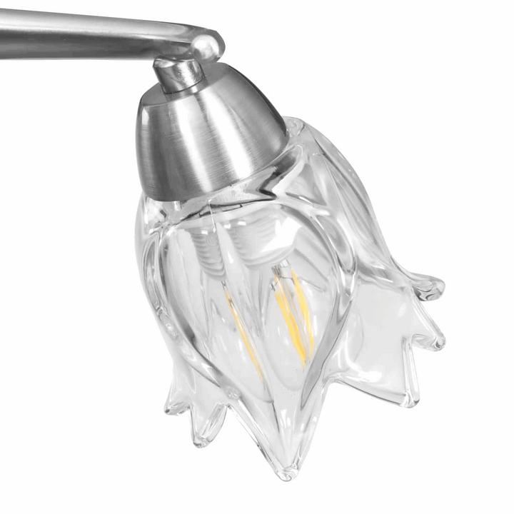 Elegant Ceiling Light with Transparent Glass Tulip Shades - Contemporary Satin Chrome Finish - Premium  from Home Treasures - Just £43.99! Shop now at Home Treasures