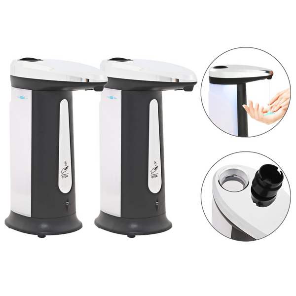 Automatic Soap Dispensers - Set of 2 with Infrared Sensor, Touch-Free Operation, and Chime - 800ml Capacity - Ideal for Kitchen & Bathroom - Premium  from Home Treasures - Just £31.99! Shop now at Home Treasures