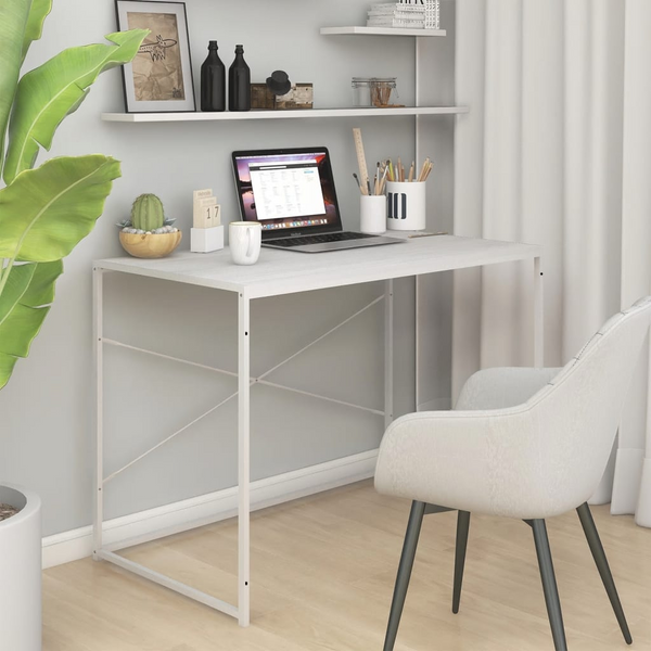 Modern White Work Desk - 110 x 60 x 70 cm | Sleek & Sturdy Office Furniture - Premium  from Home Treasures - Just £85.99! Shop now at Home Treasures