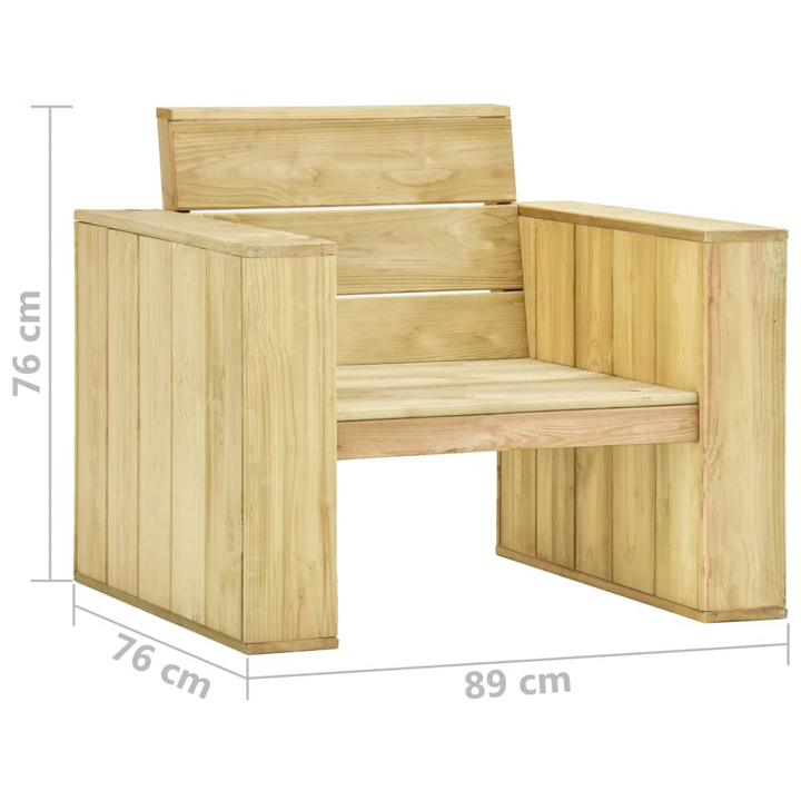 Rustic Impregnated Pinewood 3 Piece Garden Lounge Set - Weather-Resistant & Durable Outdoor Furniture for Patio, Terrace & Garden - Premium  from Home Treasures - Just £318.99! Shop now at Home Treasures