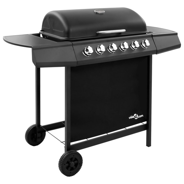 Premium Gas BBQ Grill with 6 Burners - Black | Heavy-Duty Outdoor Cooking Station - Premium BBQ from Home Treasures - Just £243.99! Shop now at Home Treasures