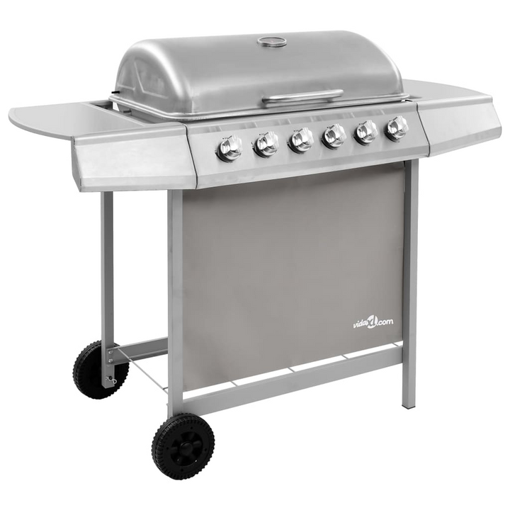 High-Performance Silver Gas BBQ Grill with 6 Burners - Ideal for Outdoor Cooking - Premium BBQ from Home Treasures - Just £257.99! Shop now at Home Treasures