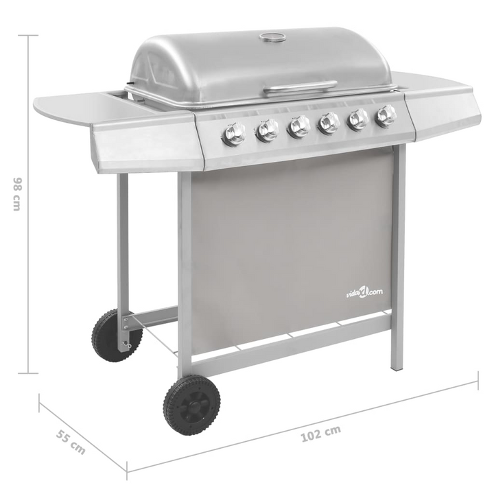 High-Performance Silver Gas BBQ Grill with 6 Burners - Ideal for Outdoor Cooking - Premium BBQ from Home Treasures - Just £257.99! Shop now at Home Treasures