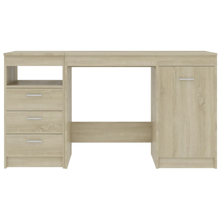 Modern Sonoma Oak Work Desk - 140 x 50 x 76 cm | Office Desk with Storage - Premium  from Home Treasures - Just £163.99! Shop now at Home Treasures