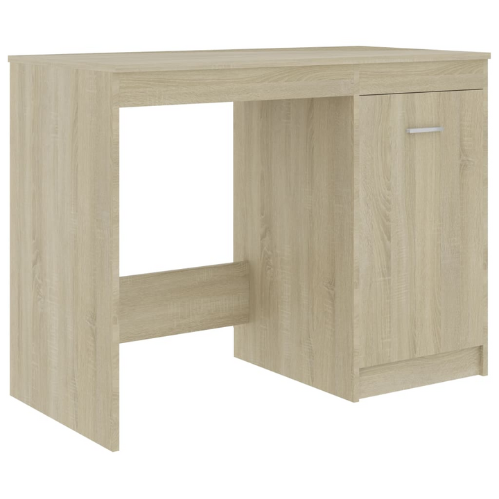 Modern Sonoma Oak Work Desk - 140 x 50 x 76 cm | Office Desk with Storage - Premium  from Home Treasures - Just £163.99! Shop now at Home Treasures