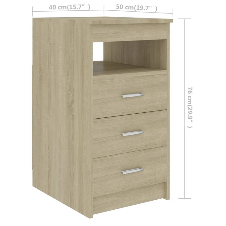 Modern Sonoma Oak Work Desk - 140 x 50 x 76 cm | Office Desk with Storage - Premium  from Home Treasures - Just £163.99! Shop now at Home Treasures