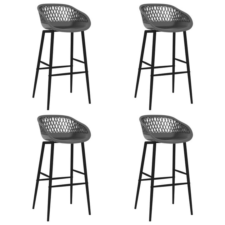 5 Piece Modern Bar Set - Sleek Black Table & Chic Grey Stools - Perfect for Home, Garden, Bar, Pub, or Restaurant - Premium  from Home Treasures - Just £383.99! Shop now at Home Treasures