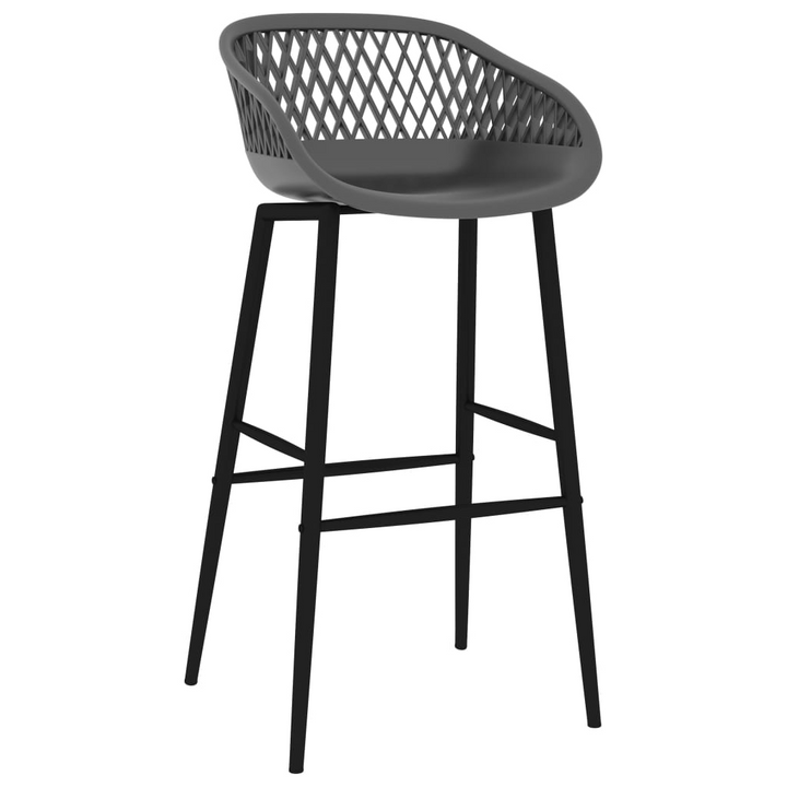 5 Piece Modern Bar Set - Sleek Black Table & Chic Grey Stools - Perfect for Home, Garden, Bar, Pub, or Restaurant - Premium  from Home Treasures - Just £383.99! Shop now at Home Treasures