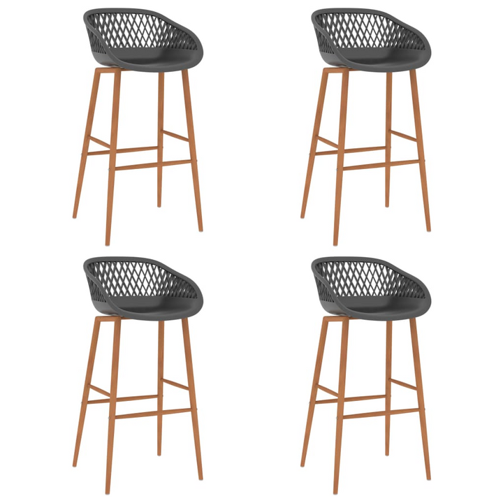 5 Piece Modern Bar Set - White Table & Grey Stools | Elegant Home, Garden, Bar Furniture - Premium  from Home Treasures - Just £348.99! Shop now at Home Treasures