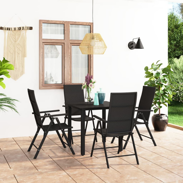 Elegant Five Piece Dining Set (Black) - Perfect for Garden, Patio, or Terrace - Premium  from Home Treasures - Just £426.99! Shop now at Home Treasures