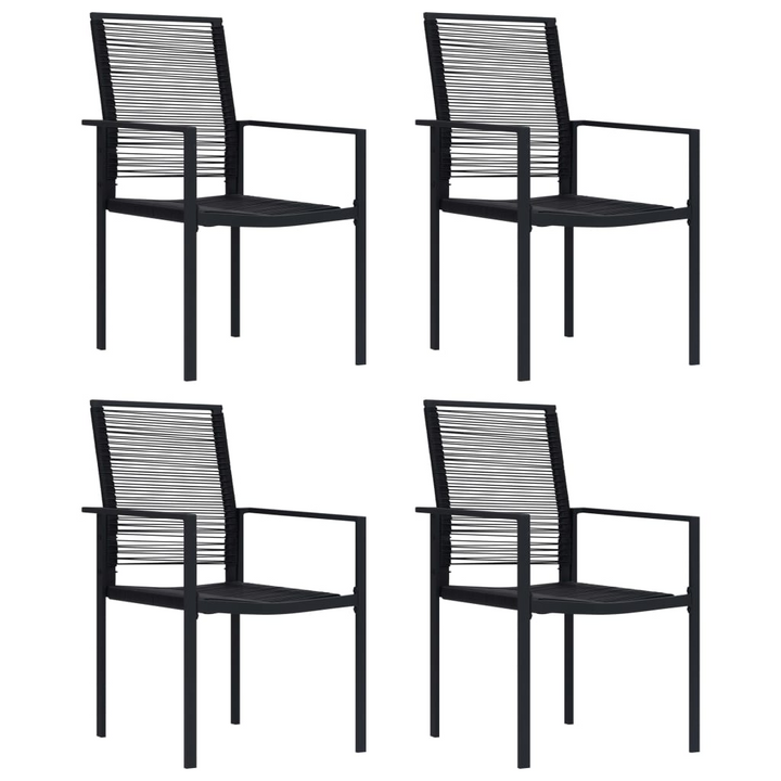 Elegant Five Piece Garden Dining Set in Black - Outdoor Patio Furniture with Glass Tabletop and Rattan Chairs - Premium  from Home Treasures - Just £344.99! Shop now at Home Treasures