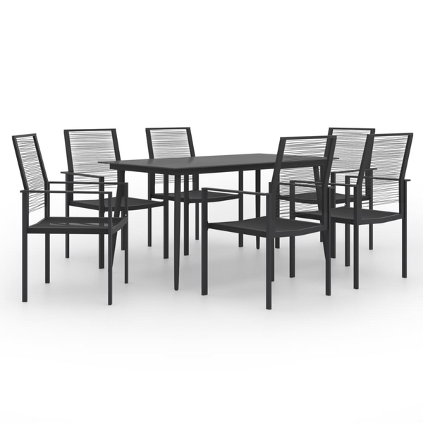 Seven Piece Garden Dining Set - Outdoor Dining Table with 6 PVC Rattan Chairs, Weather-Resistant and Durable, Perfect for Patio - Premium  from Home Treasures - Just £436.99! Shop now at Home Treasures