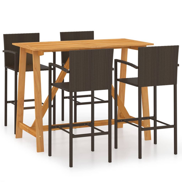 Elegant Five Piece Garden Bar Set in Brown - Perfect for Patios, Gardens & Terraces - Premium  from Home Treasures - Just £409.99! Shop now at Home Treasures