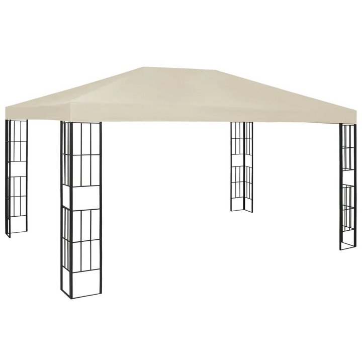 Elegant Cream Gazebo with Solar-Powered LED String Lights - 300 x 400 x 260 cm | Sturdy Steel Frame & Weather-Resistant Canopy - Premium  from Home Treasures - Just £339.99! Shop now at Home Treasures