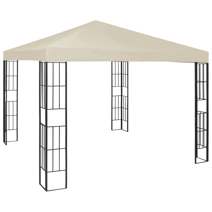 Elegant Cream Gazebo with Solar-Powered LED String Lights - 3x3x2.6m, Sturdy Steel Frame, Ideal for Outdoor Events and Parties - Premium  from Home Treasures - Just £387.99! Shop now at Home Treasures