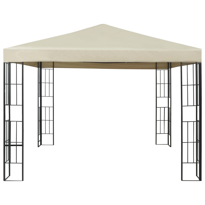 Elegant Cream Gazebo with Solar-Powered LED String Lights - 3x3x2.6m, Sturdy Steel Frame, Ideal for Outdoor Events and Parties - Premium  from Home Treasures - Just £387.99! Shop now at Home Treasures