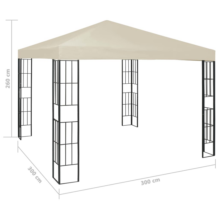 Elegant Cream Gazebo with Solar-Powered LED String Lights - 3x3x2.6m, Sturdy Steel Frame, Ideal for Outdoor Events and Parties - Premium  from Home Treasures - Just £387.99! Shop now at Home Treasures