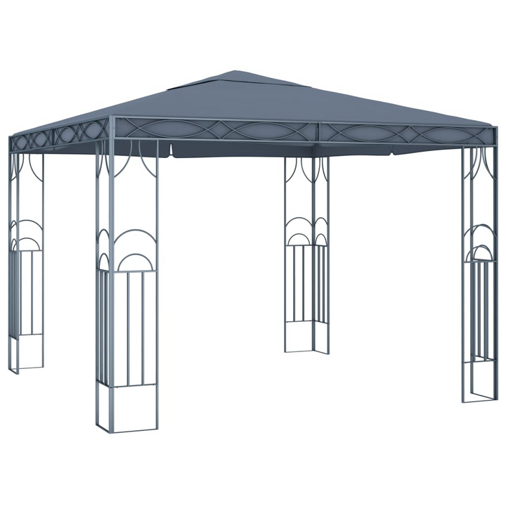 Elegant Anthracite Gazebo with LED String Lights - 300x300x270cm Outdoor Shelter for BBQs & Gatherings - Premium  from Home Treasures - Just £353.99! Shop now at Home Treasures