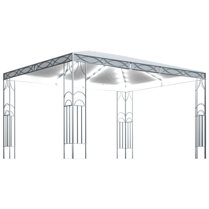 Elegant Cream Gazebo w/ LED String Lights - 400 x 300 x 270cm | Perfect for Outdoor Events & Gatherings - Premium  from Home Treasures - Just £473.99! Shop now at Home Treasures