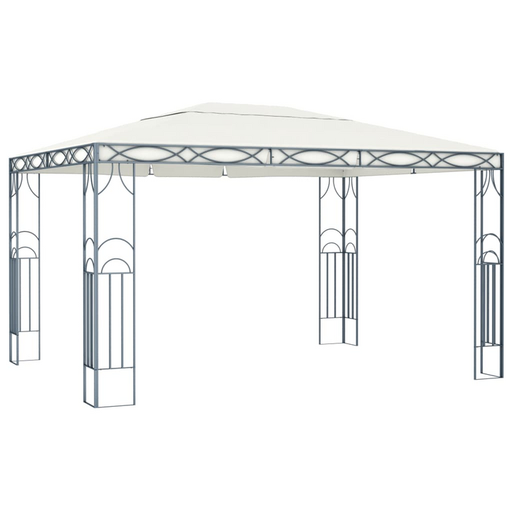 Elegant Cream Gazebo w/ LED String Lights - 400 x 300 x 270cm | Perfect for Outdoor Events & Gatherings - Premium  from Home Treasures - Just £473.99! Shop now at Home Treasures