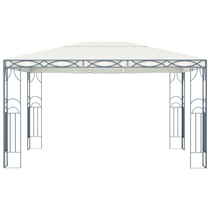 Elegant Cream Gazebo w/ LED String Lights - 400 x 300 x 270cm | Perfect for Outdoor Events & Gatherings - Premium  from Home Treasures - Just £473.99! Shop now at Home Treasures