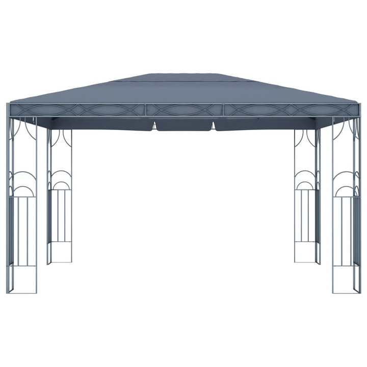 Elegant Anthracite Gazebo with Solar-Powered LED String Lights - 400 x 300 x 270 cm, UV Resistant, Sturdy Steel Frame - Premium  from Home Treasures - Just £379.99! Shop now at Home Treasures