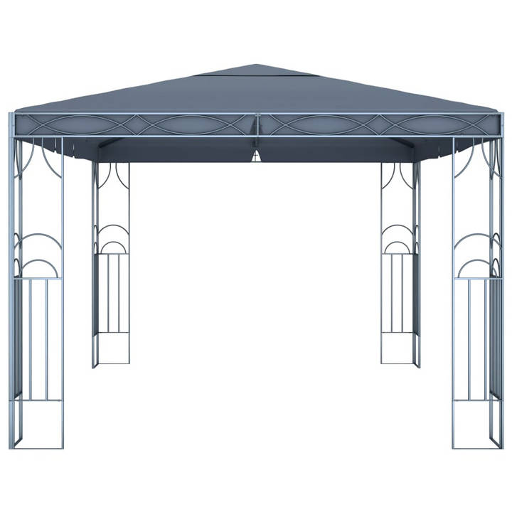 Elegant Anthracite Gazebo with Solar-Powered LED String Lights - 400 x 300 x 270 cm, UV Resistant, Sturdy Steel Frame - Premium  from Home Treasures - Just £379.99! Shop now at Home Treasures