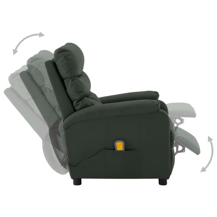 Ultimate Comfort Wing Back Electric Massage Reclining Chair in Grey Faux Leather - Luxury Heated Lounger - Premium  from Home Treasures - Just £321.99! Shop now at Home Treasures