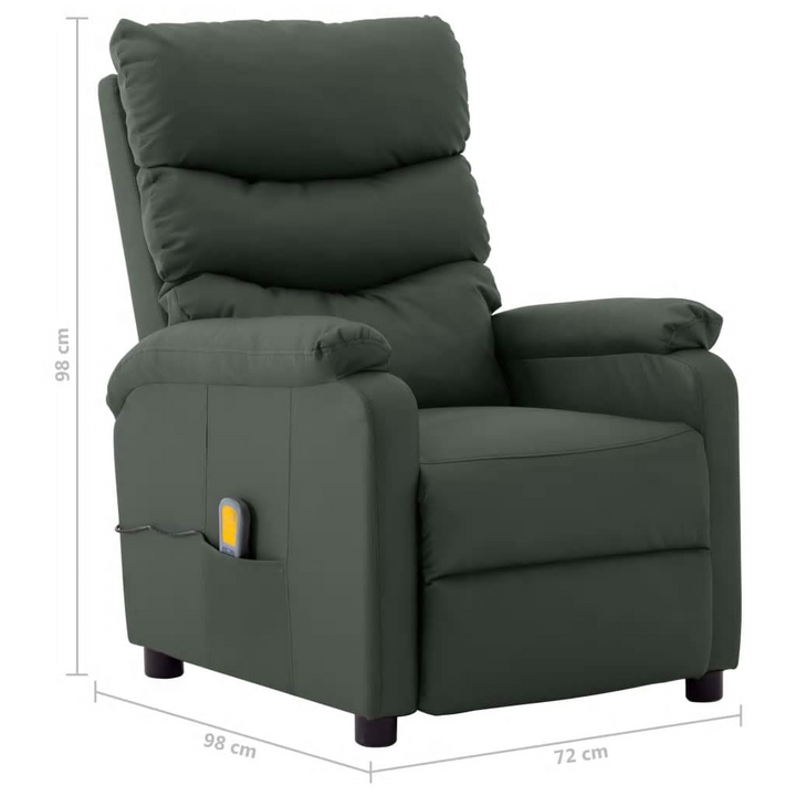 Ultimate Comfort Wing Back Electric Massage Reclining Chair in Grey Faux Leather - Luxury Heated Lounger - Premium  from Home Treasures - Just £321.99! Shop now at Home Treasures