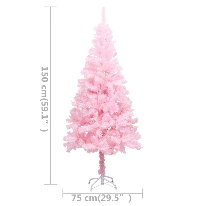 Artificial Pre-lit Christmas Tree with Ball Set - 150 cm Pink PVC Tree with LED Lights and Beautiful Ornaments - Premium  from Home Treasures - Just £70.99! Shop now at Home Treasures