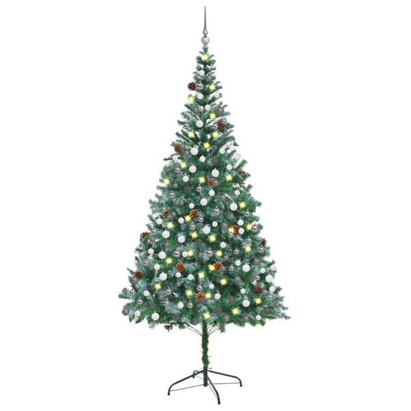 Artificial Pre-lit Christmas Tree with Pinecones, Balls, and LED Lights – Realistic, Easy-to-Assemble, Festive Holiday Decor - Premium  from Home Treasures - Just £123.99! Shop now at Home Treasures