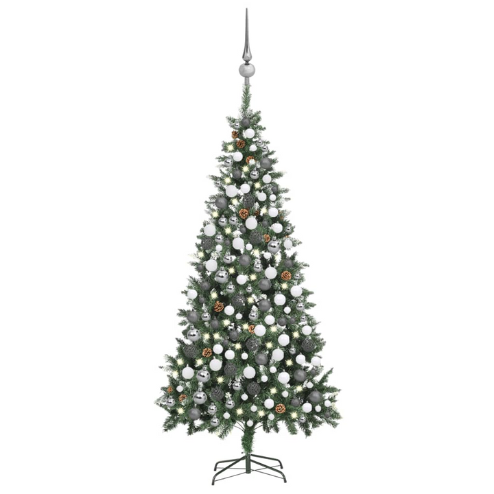 Artificial Pre-lit Christmas Tree with Pine Cones & Ball Set | Realistic Pine Tree with 300 LEDs | Perfect Holiday Decor - Premium  from Home Treasures - Just £158.99! Shop now at Home Treasures