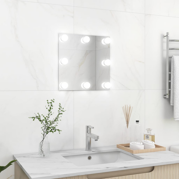 Modern Square Mirror with LED Lights - Versatile Lighting Modes, Contemporary Design - Premium  from Home Treasures - Just £36.99! Shop now at Home Treasures