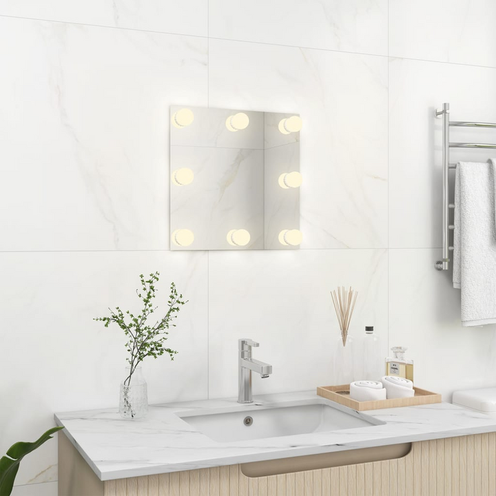 Modern Square Mirror with LED Lights - Versatile Lighting Modes, Contemporary Design - Premium  from Home Treasures - Just £36.99! Shop now at Home Treasures