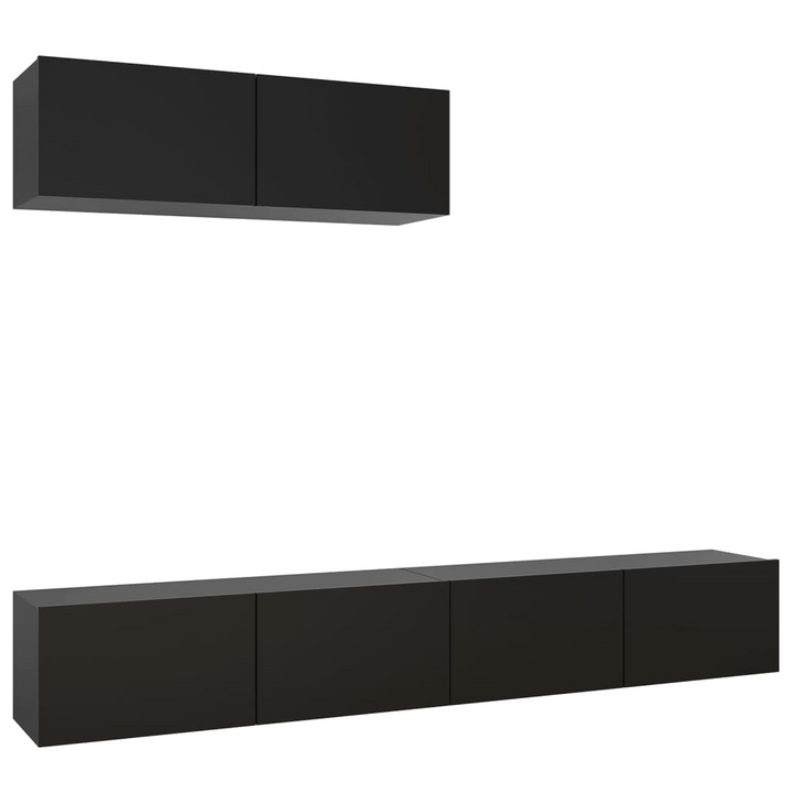 Modern Black 3-Piece TV Cabinet Set - Sleek, Space-Saving, and Functional - Premium  from Home Treasures - Just £193.99! Shop now at Home Treasures