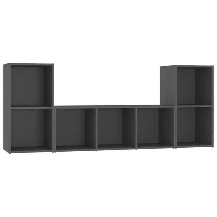 Stylish and Practical 3 Piece TV Cabinet Set in Grey Engineered Wood | Modern Storage Solution - Premium  from Home Treasures - Just £139.99! Shop now at Home Treasures