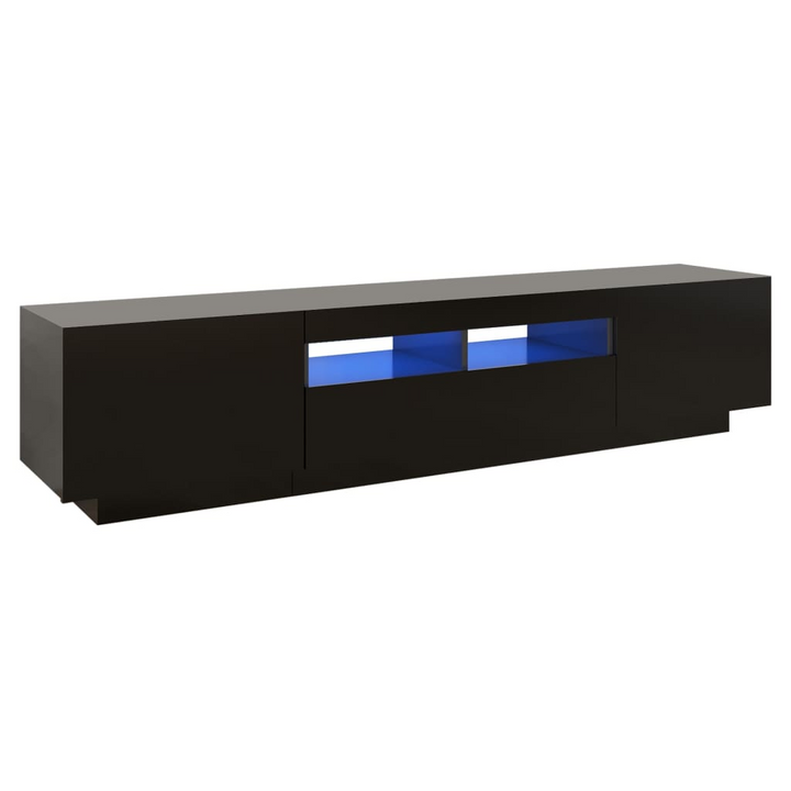 Modern Black TV Cabinet with RGB LED Lights - 180 x 35 x 40 cm | Sleek & Durable Media Console - Premium  from Home Treasures - Just £129.99! Shop now at Home Treasures