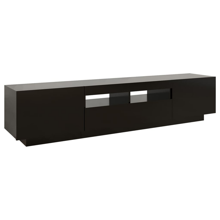 Modern Black TV Cabinet with RGB LED Lights - 180 x 35 x 40 cm | Sleek & Durable Media Console - Premium  from Home Treasures - Just £129.99! Shop now at Home Treasures