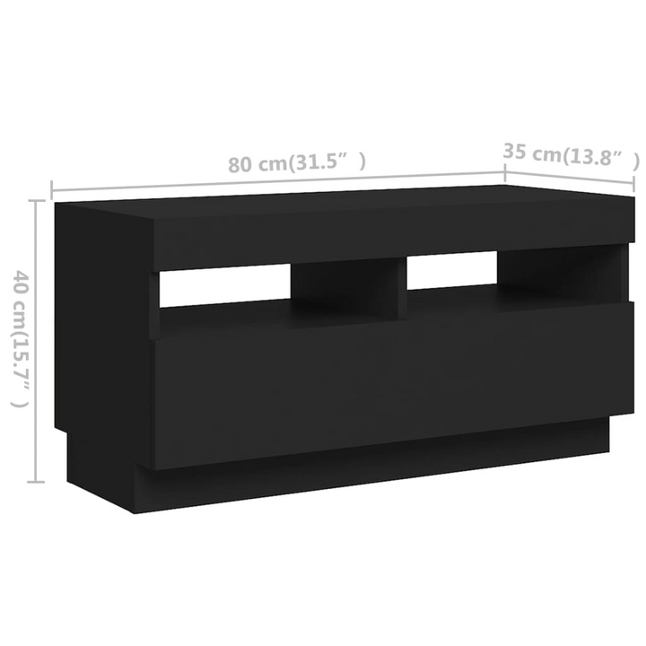 Modern Black TV Cabinet with RGB LED Lights - 180 x 35 x 40 cm | Sleek & Durable Media Console - Premium  from Home Treasures - Just £129.99! Shop now at Home Treasures