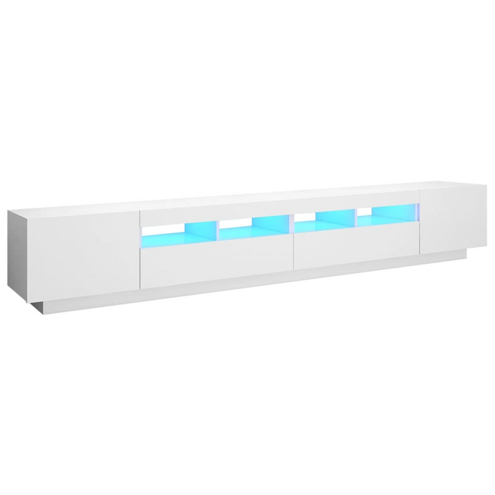 Modern TV Cabinet with RGB LED Lights, White - 260 x 35 x 40cm | Stylish and Functional Entertainment Center - Premium  from Home Treasures - Just £191.99! Shop now at Home Treasures