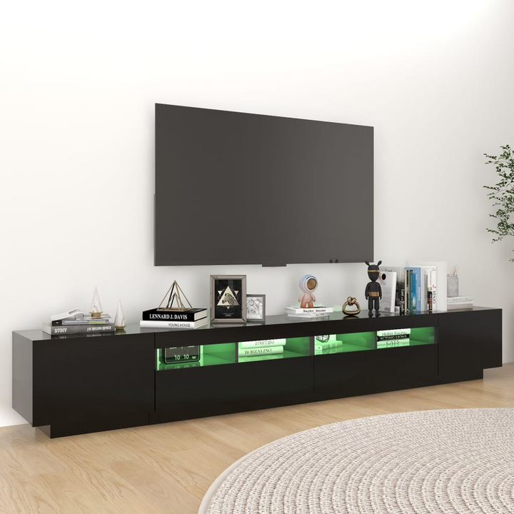 Modern Black TV Cabinet with RGB LED Lights - 260x35x40cm | Stylish Media Console - Premium  from Home Treasures - Just £190.99! Shop now at Home Treasures