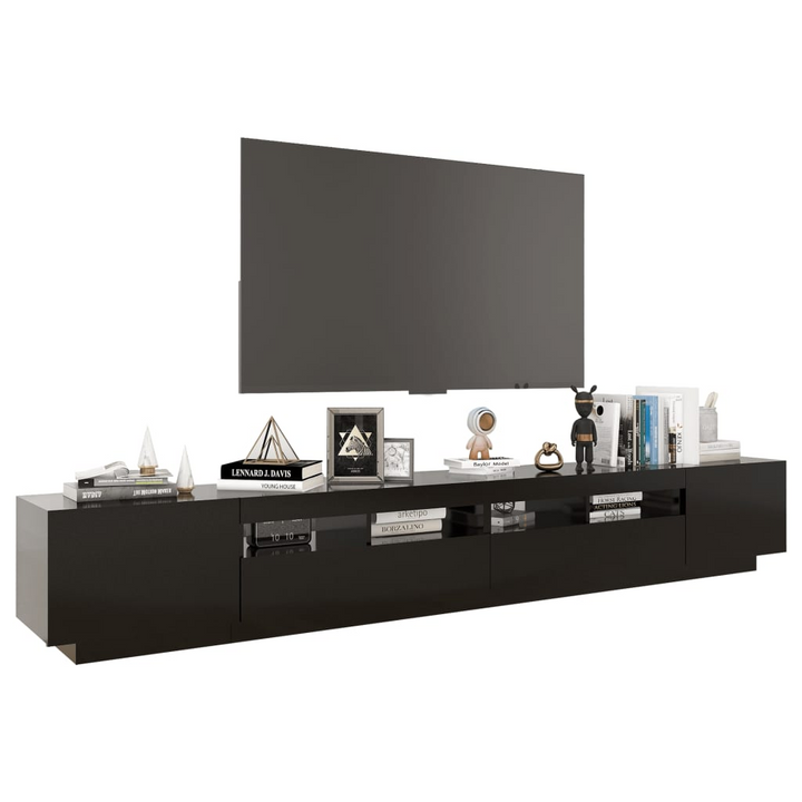 Modern Black TV Cabinet with RGB LED Lights - 260x35x40cm | Stylish Media Console - Premium  from Home Treasures - Just £190.99! Shop now at Home Treasures