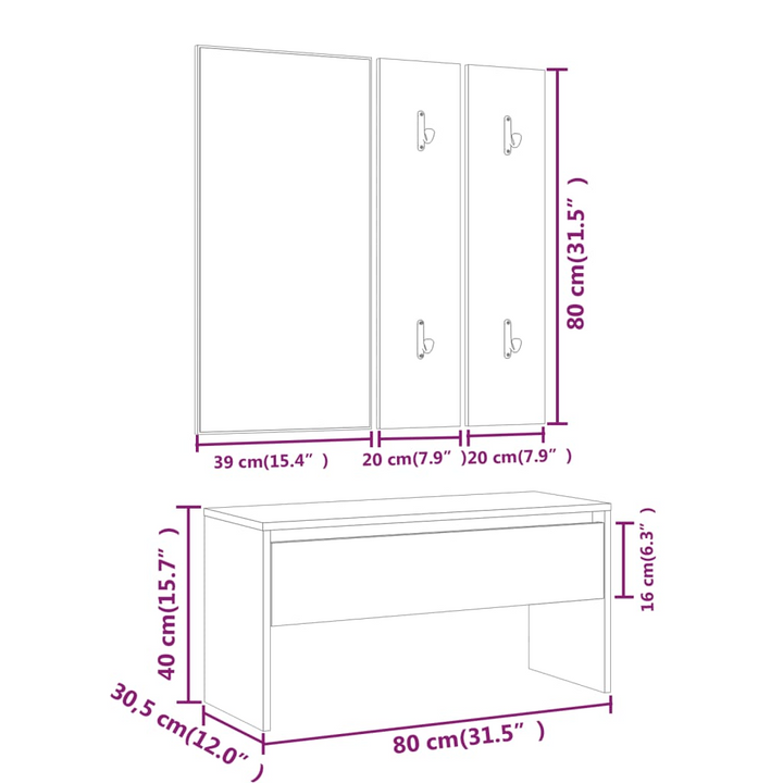 Elegant High Gloss White Hallway Furniture Set - Complete Entryway Solution - Premium  from Home Treasures - Just £183.99! Shop now at Home Treasures