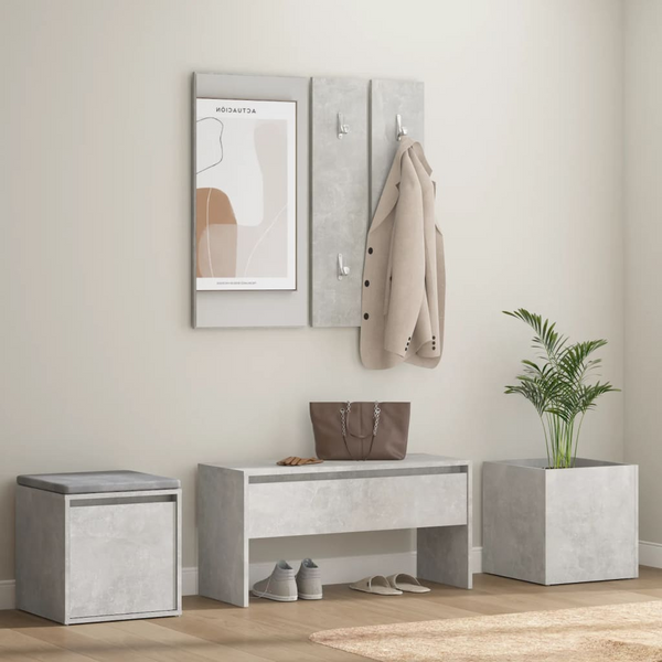 Modern Hallway Furniture Set in Concrete Grey - Stylish Storage & Seating Solution - Premium  from Home Treasures - Just £145.99! Shop now at Home Treasures