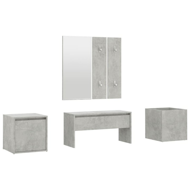 Modern Hallway Furniture Set in Concrete Grey - Stylish Storage & Seating Solution - Premium  from Home Treasures - Just £145.99! Shop now at Home Treasures