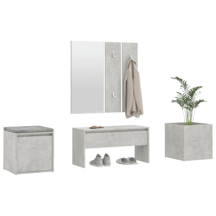 Modern Hallway Furniture Set in Concrete Grey - Stylish Storage & Seating Solution - Premium  from Home Treasures - Just £145.99! Shop now at Home Treasures